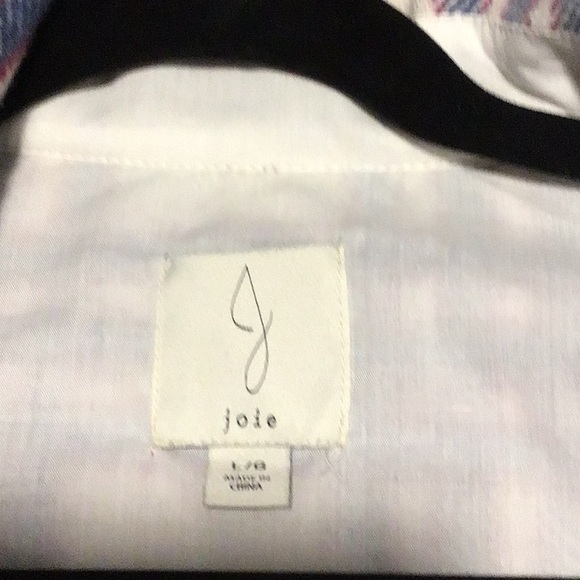 Joie shacket, white blue and purple plaid size lg in excellent condition - Picture 3 of 4